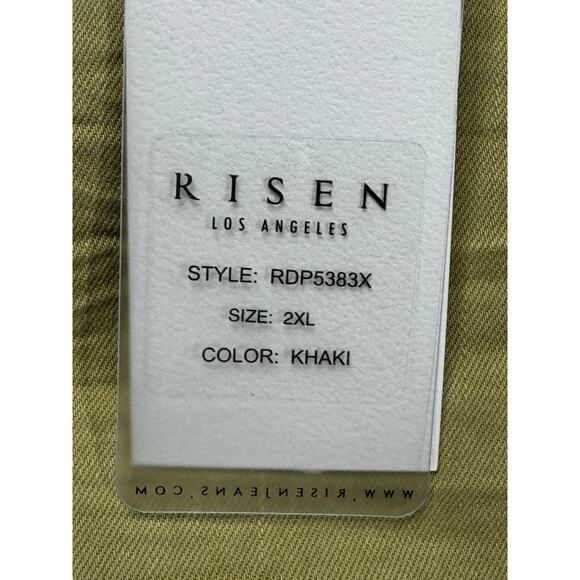 NWT Risen Women's High Rise Wide Leg Tan Denim Jeans - Size 2XL (39x32) - Picture 4 of 8